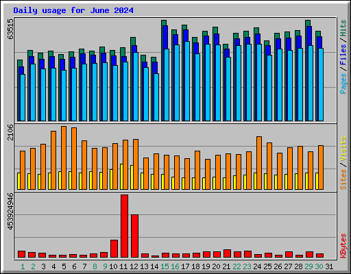 Daily usage for June 2024