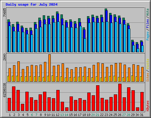 Daily usage for July 2024