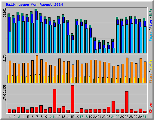 Daily usage for August 2024