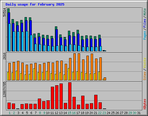 Daily usage for February 2025