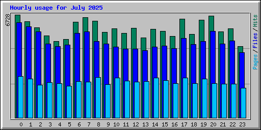 Hourly usage for July 2025